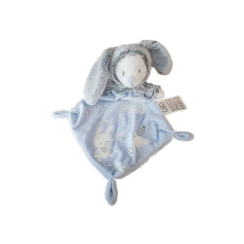 Accueil Mots d'enfants Doudou Mots d'enfants Ours Gris Bleu Déguisé en lapin Plat - Luminescent