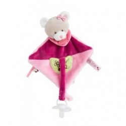 Accueil Babynat doudou Babynat Ours Rose Fushia Les Super Doudous Attache Tetine