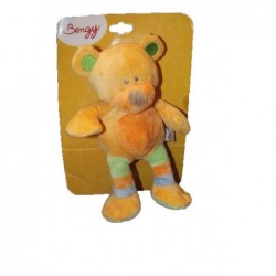 Accueil Bengy doudou Bengy Ours Orange foulard vert rayure bleu 27cms Pantin