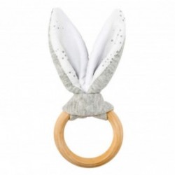 Accueil Nattou Doudou Nattou Lapin Gris en Bois hochet - Nature