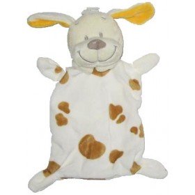 Accueil C&A doudou C&A Chien Blanc tache marron jaune plat