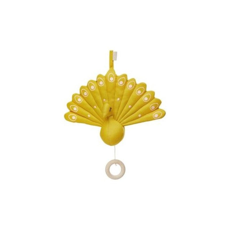 Accueil CAMCAM doudou CamCam Paon Jaune Moutarde Peacock Musical