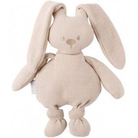 Doudou Lapin gris foncé anthracite et blanc couverture NATTOU