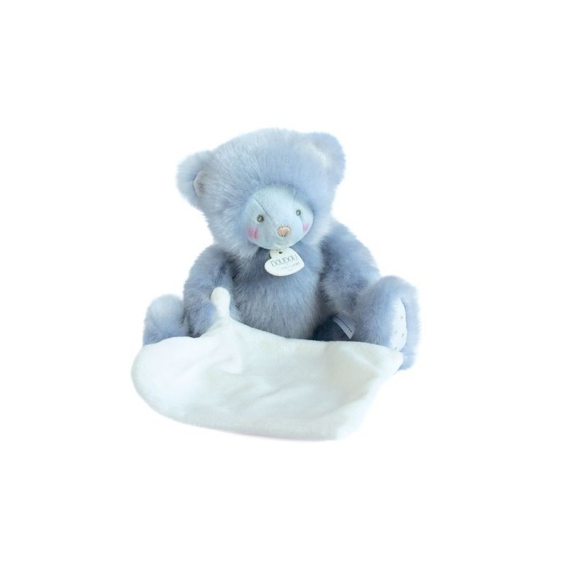 Accueil Doudou et Compagnie Doudou Doudou et compagnie Ours Bleu avec mouchoir pantin - Trop Mimi