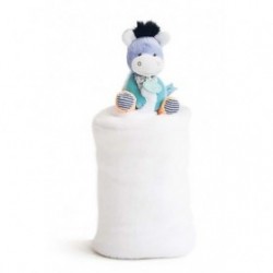 Accueil Doudou et Compagnie Doudou Doudou et compagnie Ane Blanc Lovely Pistache Couverture - Plaid