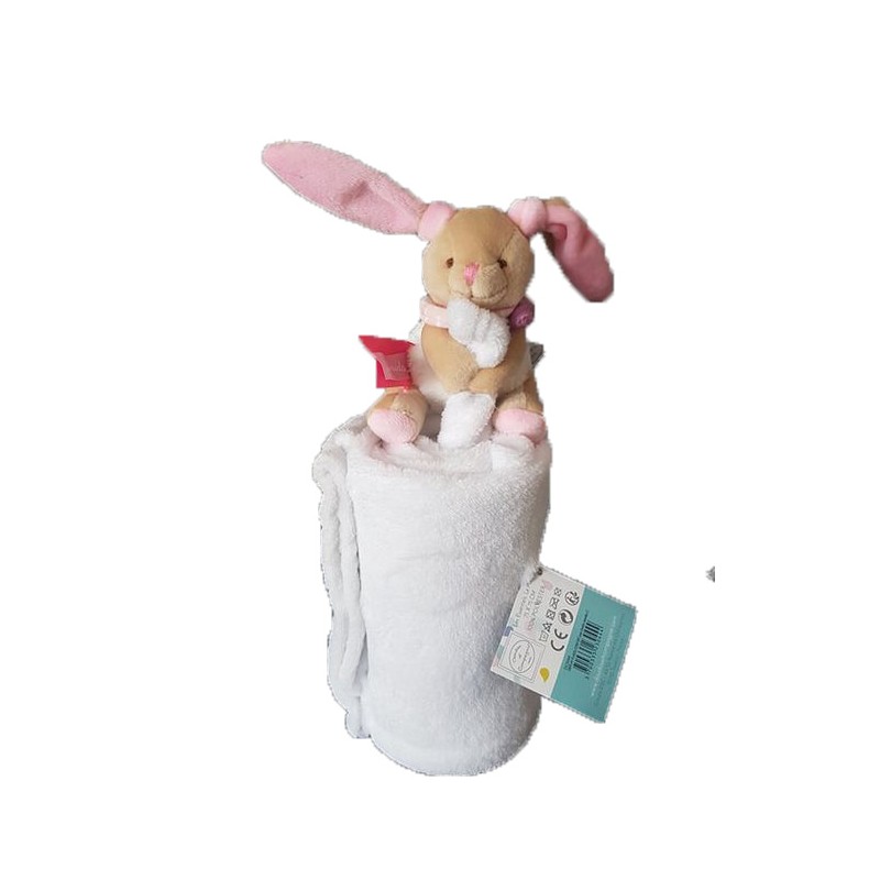 Accueil Doudou et Compagnie Doudou Doudou et compagnie Lapin Rose Couverture - Plaid