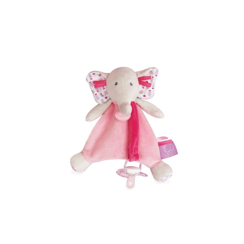 Accueil Babynat Doudou Babynat Elephant Rose Attache tétine - Edgar & Eglantine