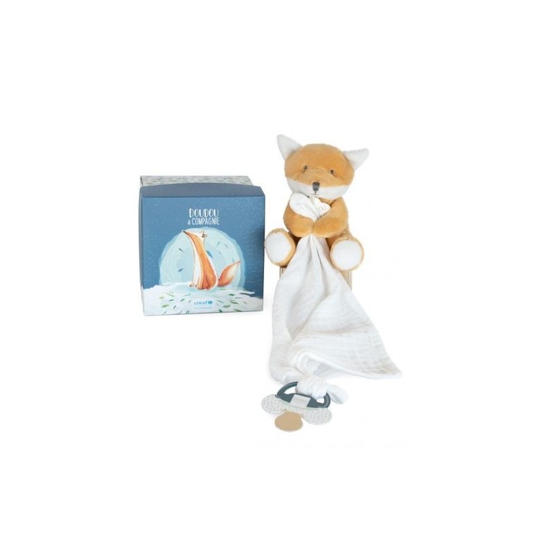 Accueil Doudou et Compagnie Doudou Doudou et compagnie Renard Marron Attache tétine - Unicef