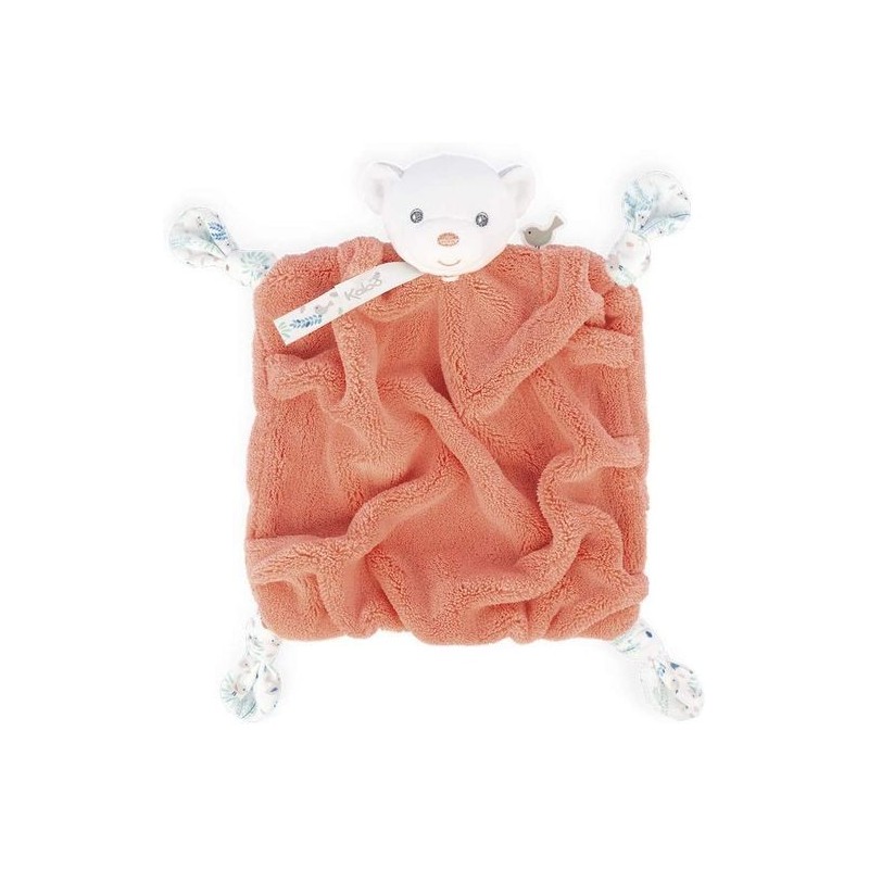 Accueil Kaloo Doudou Kaloo Ours orange corail plat - Plume