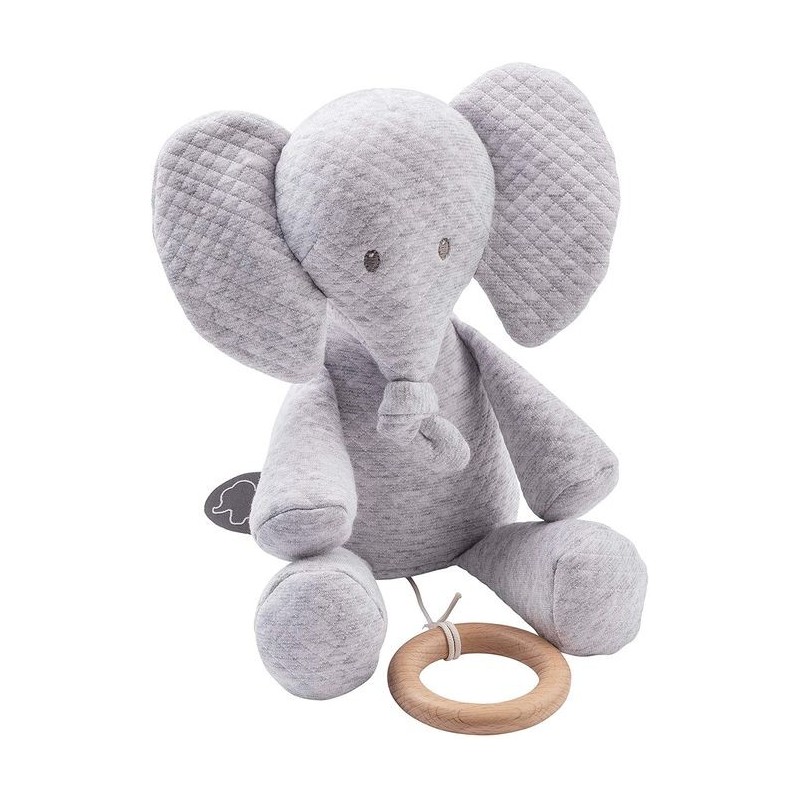 Accueil Nattou Doudou Nattou Elephant Gris Jacquard 32 cm Musical - Tembo