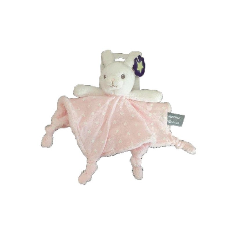 Accueil Orchestra Doudou Orchestra Lapin Rose et Blanc Luminescent Plat -