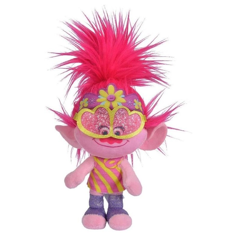 Accueil Disney Doudou Disney Personnage Rose Poppy Rock pantin - Trolls World Tour