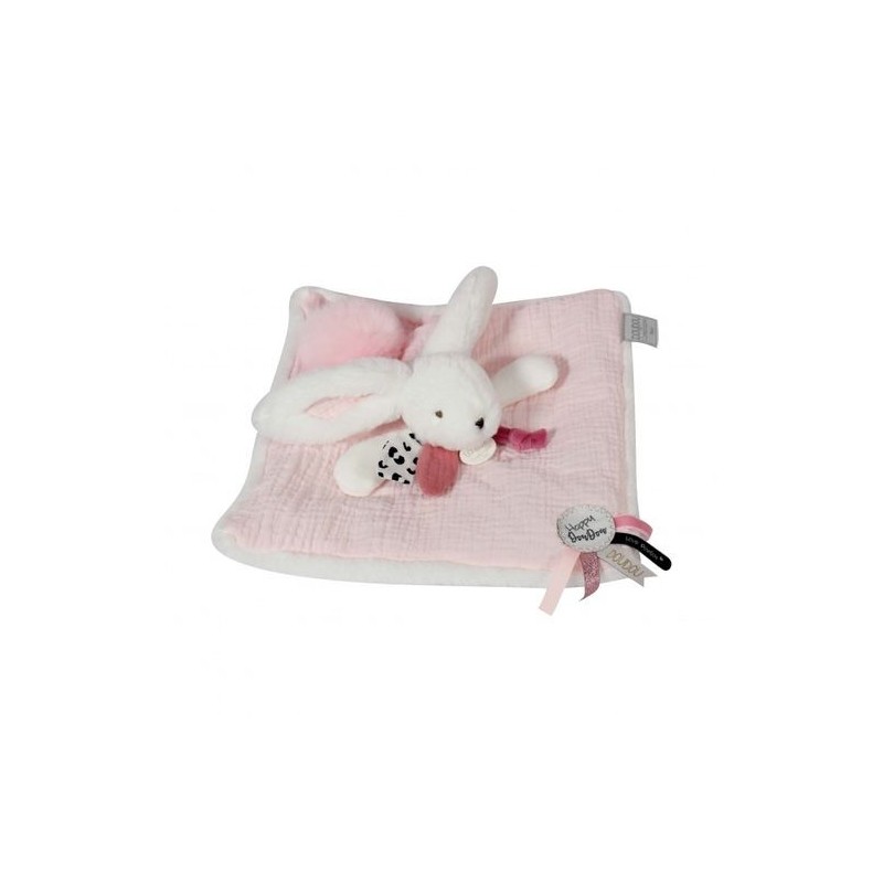 Accueil Doudou et Compagnie Doudou doudou et compagnie Lapin Rose Blush Plat - 25 cm Happy