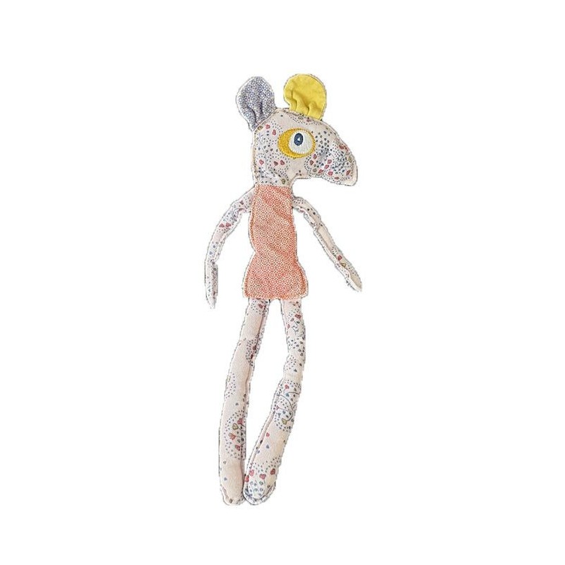Accueil Z'autres marques Doudou Vertbaudet Souris Violet Fleurs Plat - 28 cm