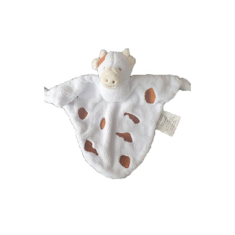 Accueil Z'autres marques Doudou Babou Vache Blanc Tache marron Plat - 17 cm