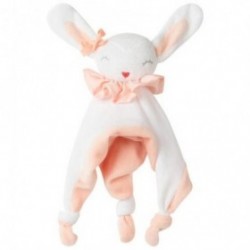 Accueil Z'autres marques Doudou Premaman Lapin Blanc saumon Plat - 25 x 25 cm Le jardin de Lila