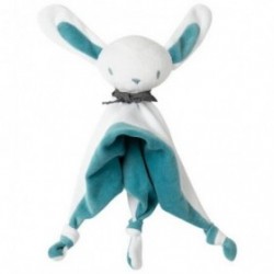 Accueil Z'autres marques Doudou Premaman Lapin blanc bleu Plat - 25 x 25 cm Le reve de Leo