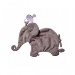 Accueil Dimpel doudou Dimpel Elephant Gris clair Oscar Attache Tetine