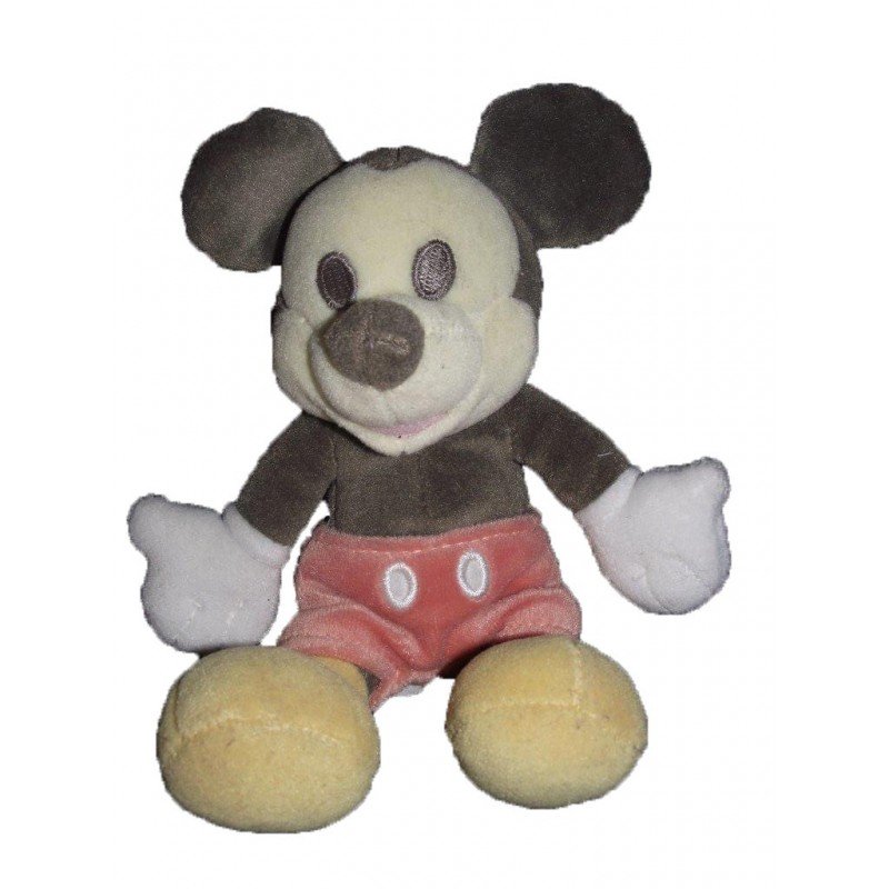 Accueil Disney doudou Disney Personnage Noir short rose 15cms Mickey Pantin