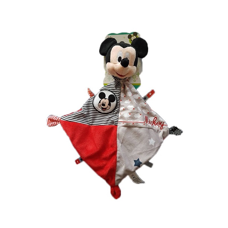 Disney Minnie la souris Doudou plat rouge gris noir nuage