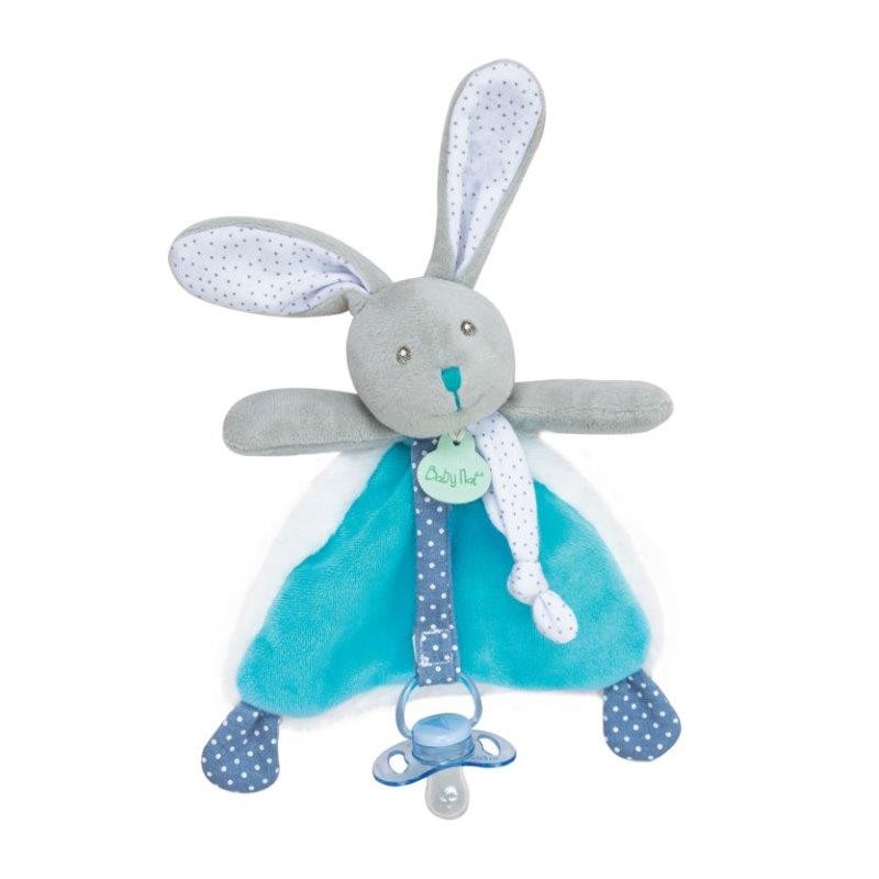 Accueil Babynat doudou Babynat Attache tétine Lapin Bleu Poupi