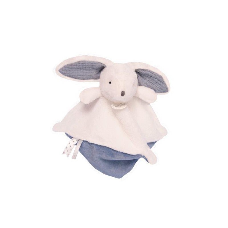 Accueil Babynat doudou Babynat Lapin Blanc et Bleu Celeste Les Flocons Plat